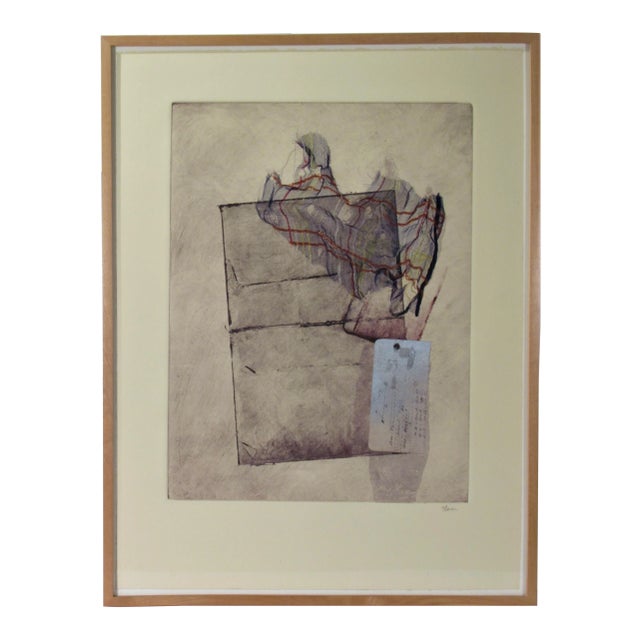 Inez Storer, "Diagrams" Monotype with collage, 1982 For Sale