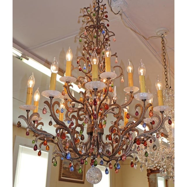 2000 - 2009 Schonbek Genisis 9882 Rock & Color Crystal 15 Light Chandelier For Sale - Image 5 of 17