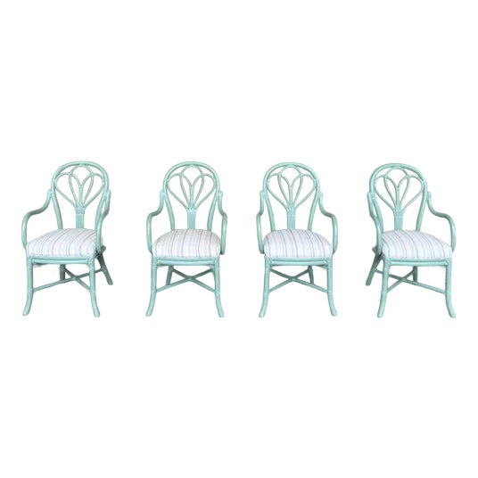 Set of 4 McGuire Coastal Chairs For Sale