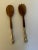 English Mid 20th Century Sterling Silver and Teak Wood Fork and Spoon Salad Serving Set For Sale - Image 3 of 5