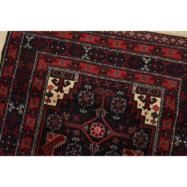 Baloch Rug 2’10” X 5’7” Blue Wool Vintage Tribal Hand-Knotted Oriental Carpet For Sale In Philadelphia - Image 6 of 12