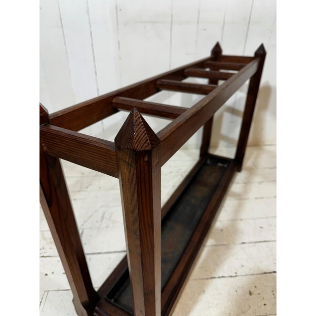 Late 19th Century Victorian Gothic Revival Pitch Pine Umbrella Stand, 1880 For Sale - Image 5 of 16