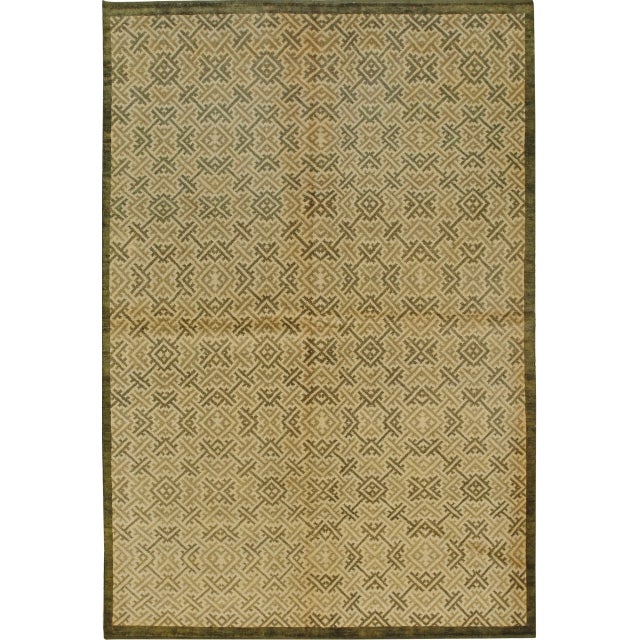 9x12 Sophisticated Nadia Beige Geometric Modern Hand Knotted Wool Carpet Rug For Sale - Image 10 of 10