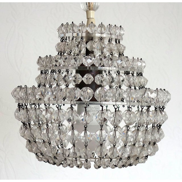 Antique French Glass Bead Chandelier, 1930s For Sale - Image 4 of 12