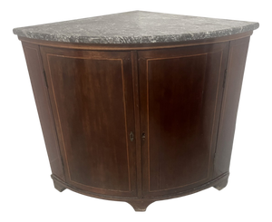 Louis XVI Style Demi-Lune Corner Cabinet, 19th Century
