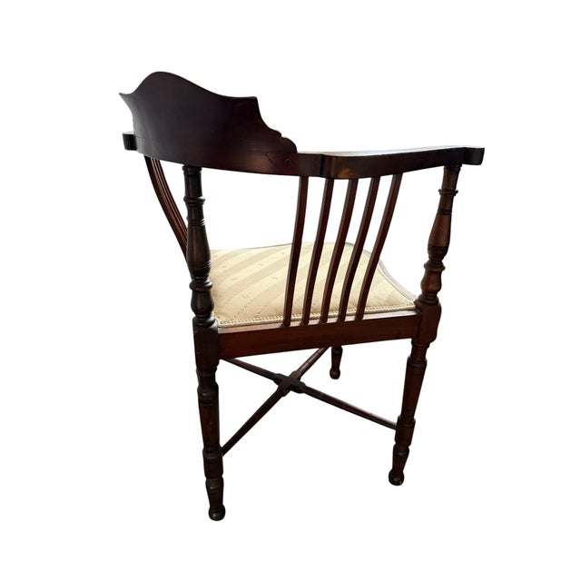 1900 - 1909 Antique Edwardian Mahogany Corner Chair, 1800s For Sale - Image 5 of 11