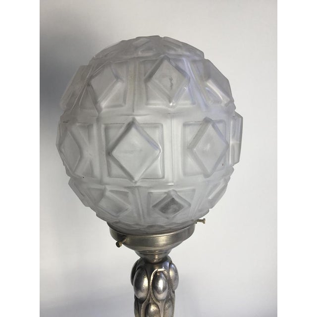 Silver Vintage French Art Deco Table Lamp, 1920s For Sale - Image 8 of 10