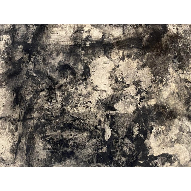 1960s Leonard Buzz Wallace Black and White Abstract Expressionist Painting For Sale - Image 5 of 12