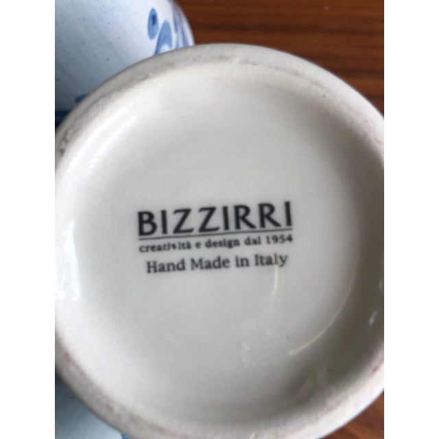 Italian Hand-Crafted Coffee Cups in Blue & White by Ceramiche Bizzirri-6 Pieces For Sale - Image 9 of 9