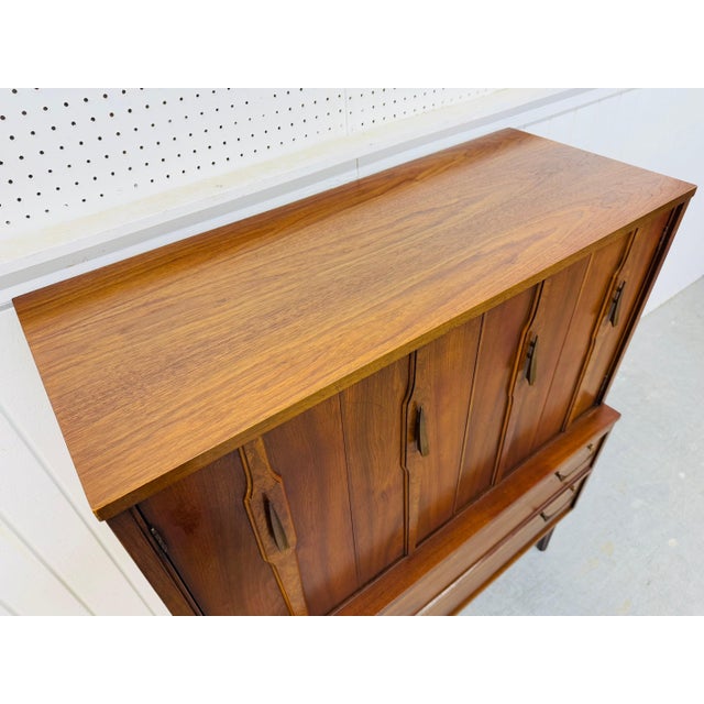 Mid-Century Modern Brasilia Style Walnut High Chest For Sale In Philadelphia - Image 6 of 10