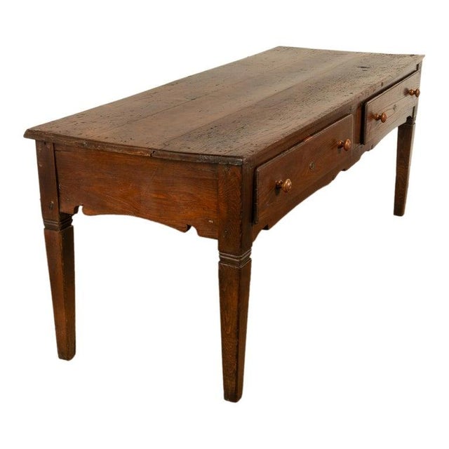 Wood Large Antique Georgian Elm Serving Scullery Kitchen Preparation Table 1820 For Sale - Image 7 of 12