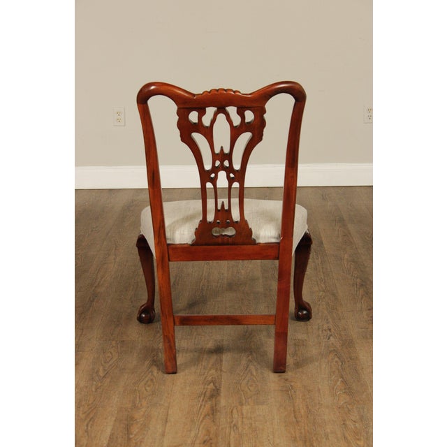 Chippendale Style Quality Set Of Eight Solid Mahogany Dining Chairs For Sale - Image 12 of 18