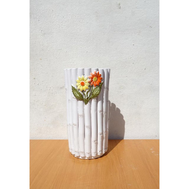 Ceramic Faux Bamboo Umbrella Stand, Italy, 1960s For Sale - Image 16 of 18