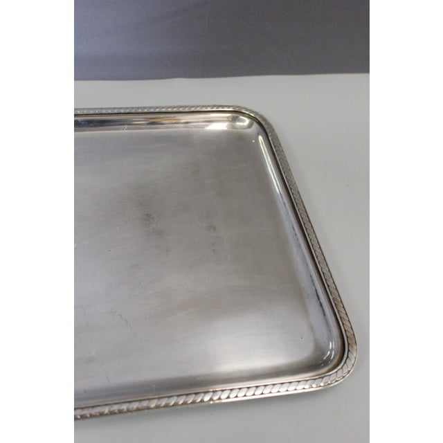 Silver-Plated Metal Serving Tray with Marine Anchor, 1950s For Sale - Image 4 of 10