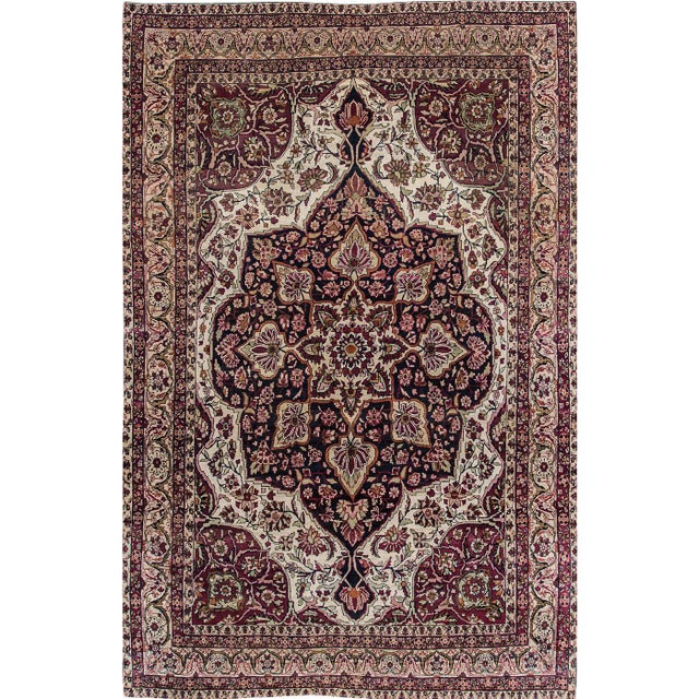 20th Century Antique Kerman Wool Rug For Sale