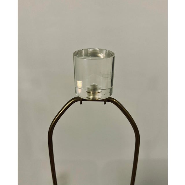 1980s Postmodern Large Black Ceramic and Lucite Table Lamps, Pair For Sale - Image 11 of 12