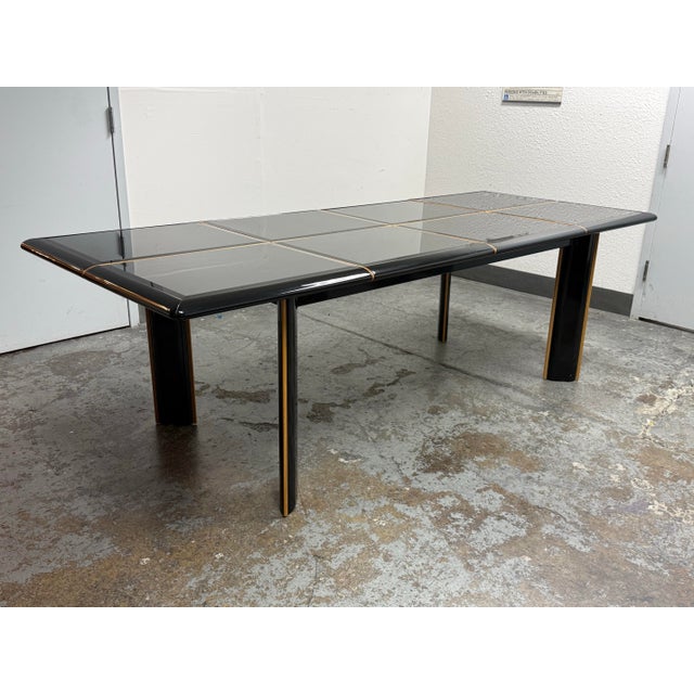 Pierre Cardin for Roche Bobois Vintage Black Lacquer Dining Set, Set of Nine For Sale - Image 10 of 12