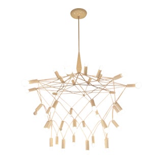 Patrick Townsend Orbit Chandelier — 42" Matte White For Sale