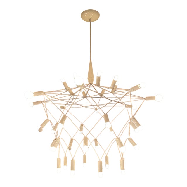 Patrick Townsend Orbit Chandelier — 42" Matte White For Sale