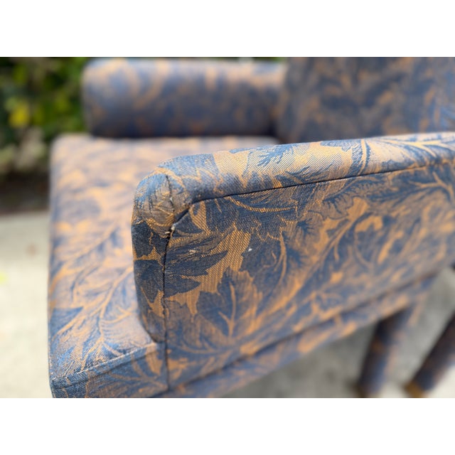 Vintage Mastercraft Parsons Style Armchairs With Brass Sabots, a Pair For Sale - Image 13 of 16