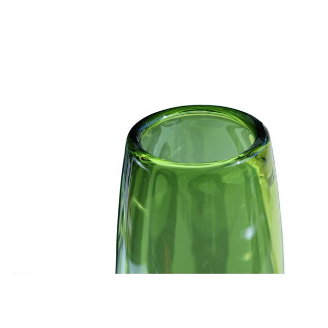 A stunning Scandinavian green glass vase. Holmegaard of Denmark. Designed by Per Lutken in the 1950's, pattern number...