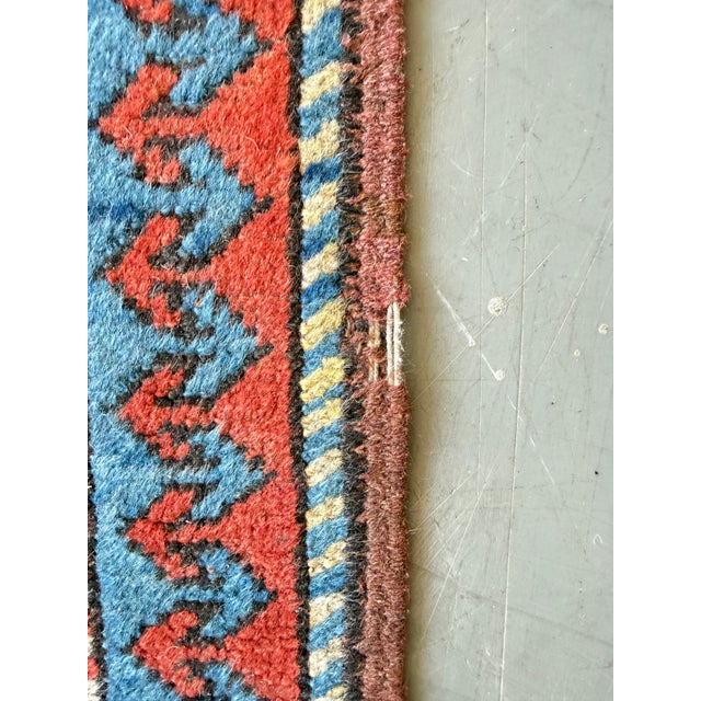 Blue Art Deco Geometric Wool Milas Rug, Turkey, 1970s For Sale - Image 8 of 16