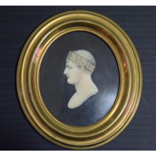 Portrait of Napoleon I Bonaparte with the Iron Crown, 19th Century, Paint, Framed For Sale - Image 3 of 3