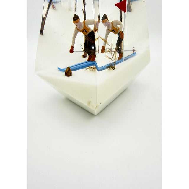 Transparent Vintage Lucite Skier Paperweight For Sale - Image 8 of 8