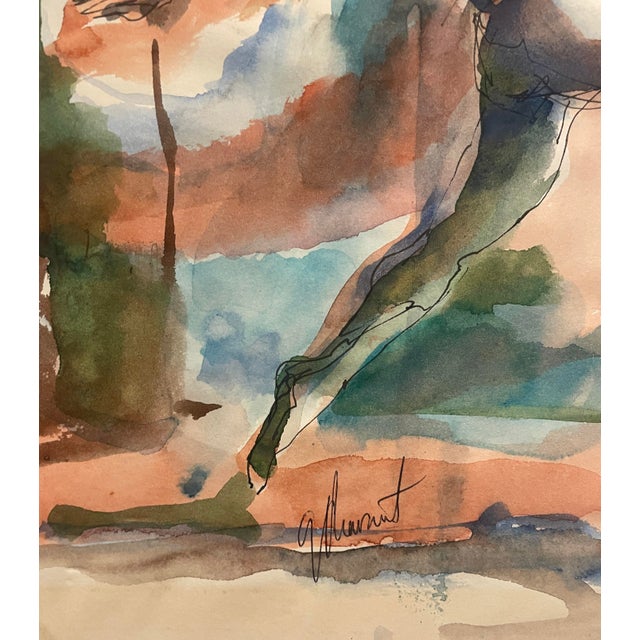 George Chavatel Dancing Nude Male Figures Watercolor For Sale - Image 4 of 6