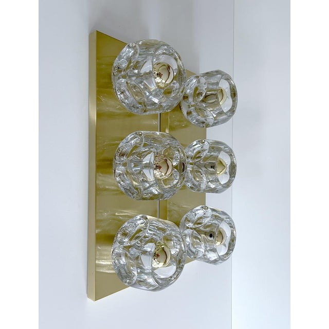 Gold Large Glass Sconces from Peill & Putzler, 1970s, Set of 2 For Sale - Image 8 of 18