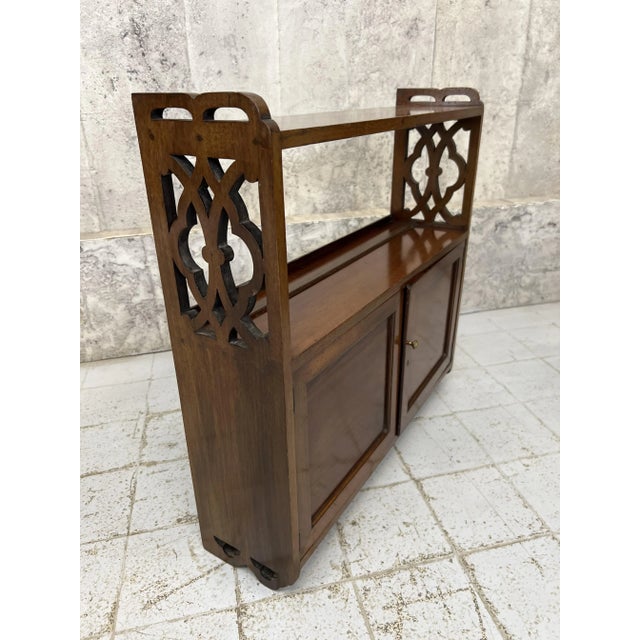 Antique Walnut Wall Mounted Cabinet, 1890s For Sale - Image 3 of 9