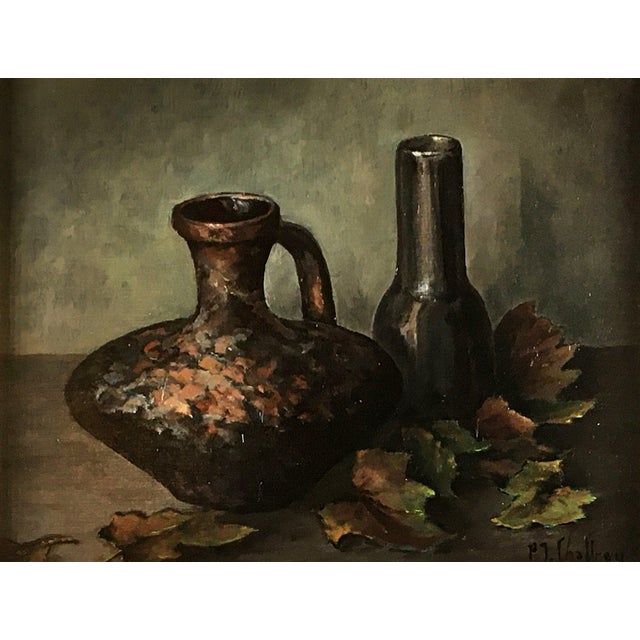 Pierre Jean Chaffrey, Still Life, 1950s, Oil on Canvas, Framed, in Flawless conditions. Designed 1950 to 1959 This piece...