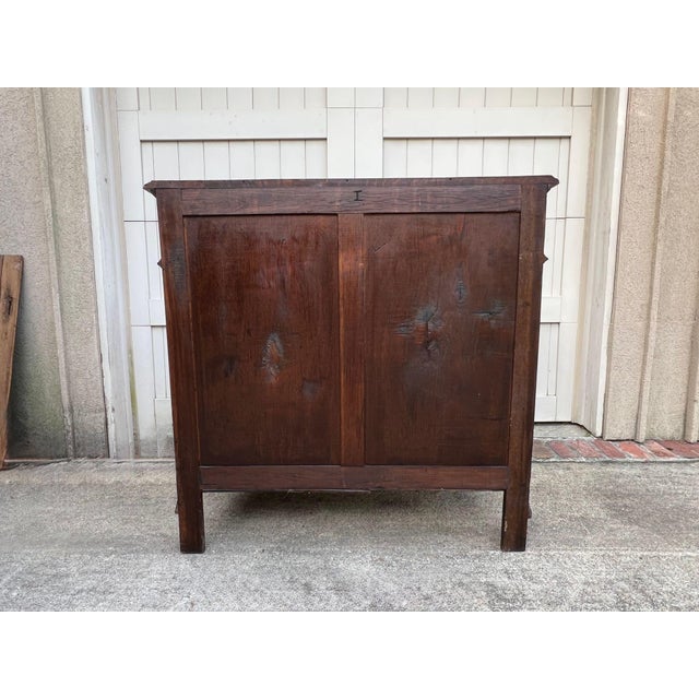 Antique French Louis XV Buffet Sideboard Cabinet Carved Oak Server C1920 For Sale - Image 12 of 18