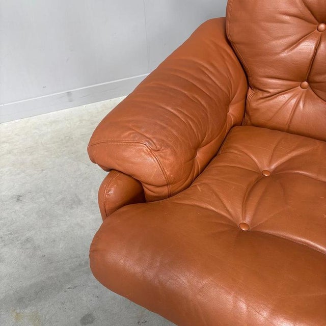 Vintage Coronado Lounge Chair in Cognac Leather by B&B Italia, Italy, 1960s For Sale - Image 10 of 14