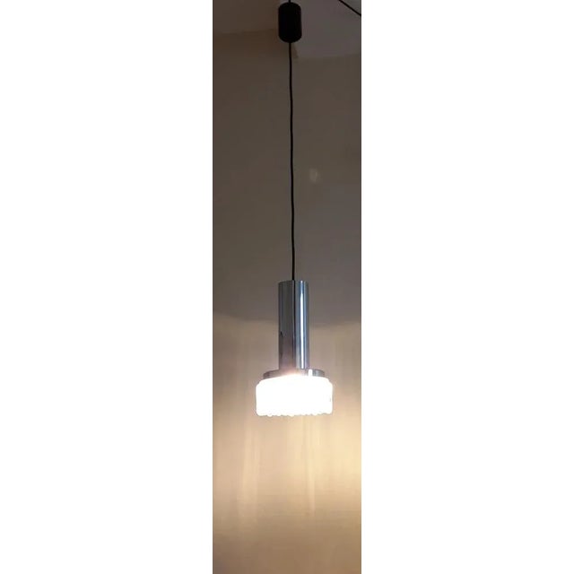 1970s Vintage Ceiling Lamp with a Clear Relief Glass Screen, 1970s For Sale - Image 5 of 6