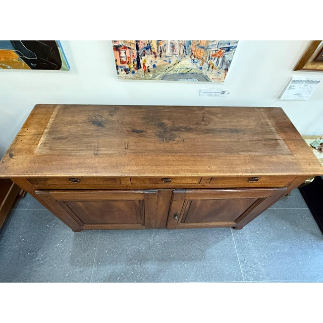 Antique Walnut Buffet with 3 Drawers, 1850 For Sale - Image 12 of 18