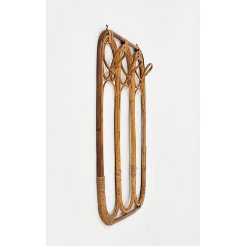 Mid-Century Modern Mid-Century Modern Bamboo and Rattan Coat Rack Stand, Italy, 1960s For Sale - Image 3 of 13