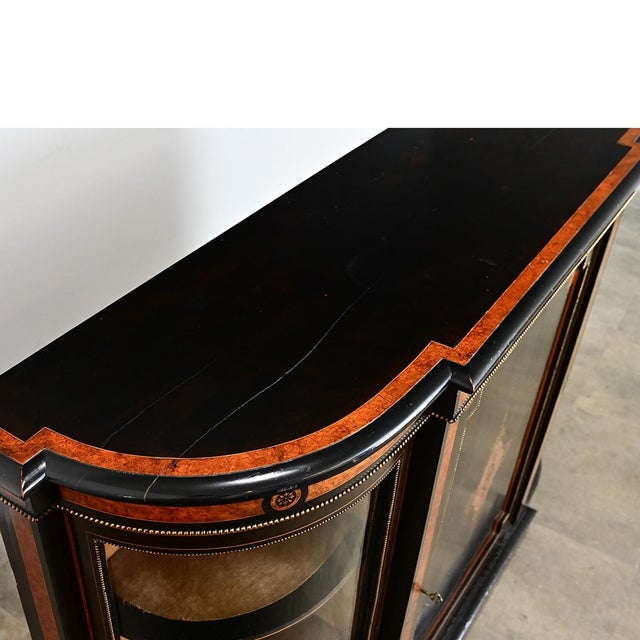 English 19th Century Ebonized Inlay Credenza For Sale - Image 15 of 18