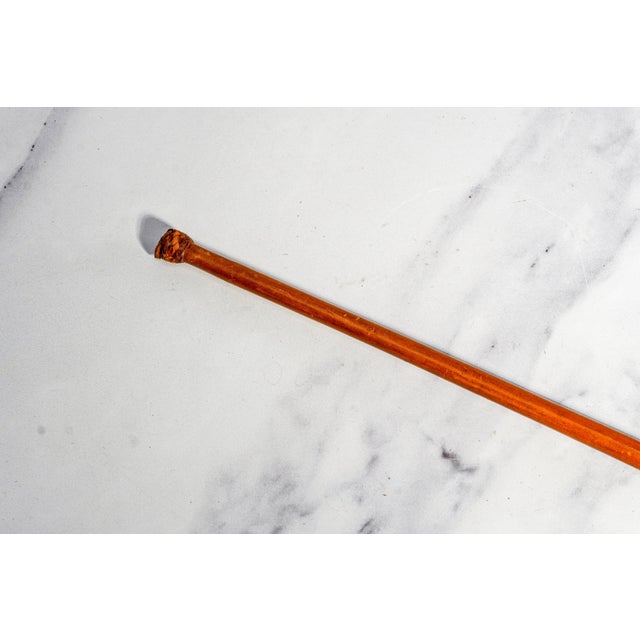 Beautiful Hand Hammered Sterling Silver Antique Leather Wrapped Horse Riding Crop Equestrian Home Decor For Sale - Image 11 of 12