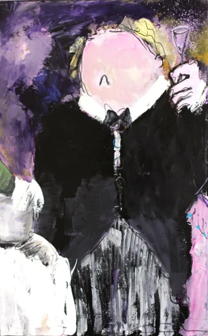 Abstract, "Black Tie" Original Artwork by Gerdine Duijsens