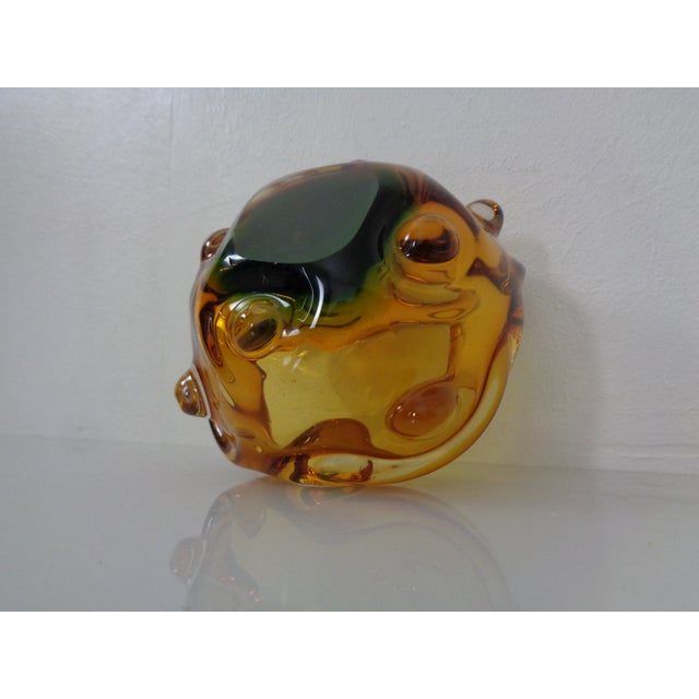 Amber and Green Murano Glass Ashtray, Italy, 1960s For Sale - Image 13 of 15