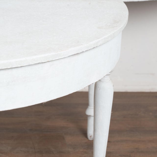 19th Century Pair of Large White Demi Lune Console Side Tables For Sale - Image 13 of 15