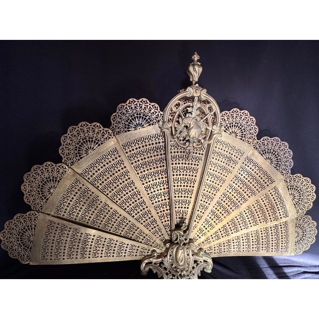 19th C French Louis XVI Gold Gilt Bronze Fireplace Screen 1 Pc For Sale - Image 16 of 16