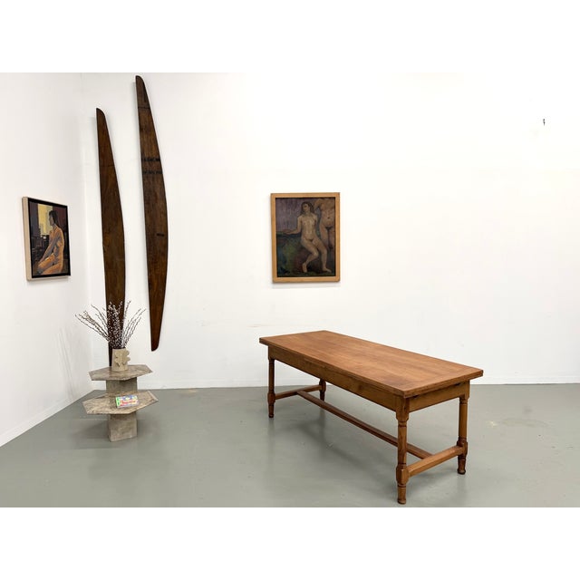 Large Extendable Farmhouse Table in Cherry Wood, 1890s For Sale - Image 4 of 18