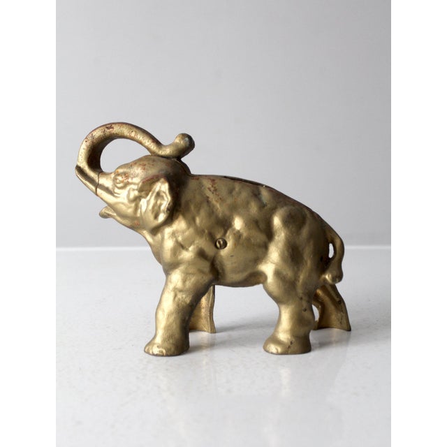 Antique Cast Iron Elephant Bank For Sale - Image 6 of 9