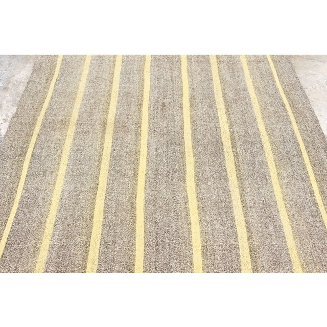1950s Vintage Turkish Kilim Wool Rug With Gold Stripes by Rug & Kilim, 1950-1959 For Sale - Image 5 of 8