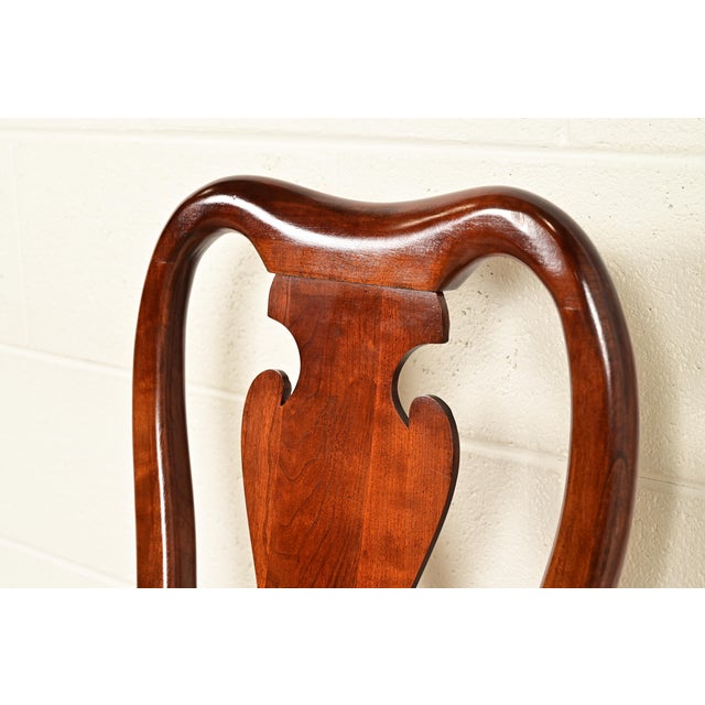 Thomasville Queen Anne Carved Solid Mahogany Dining Chairs | Set of Six For Sale - Image 9 of 15