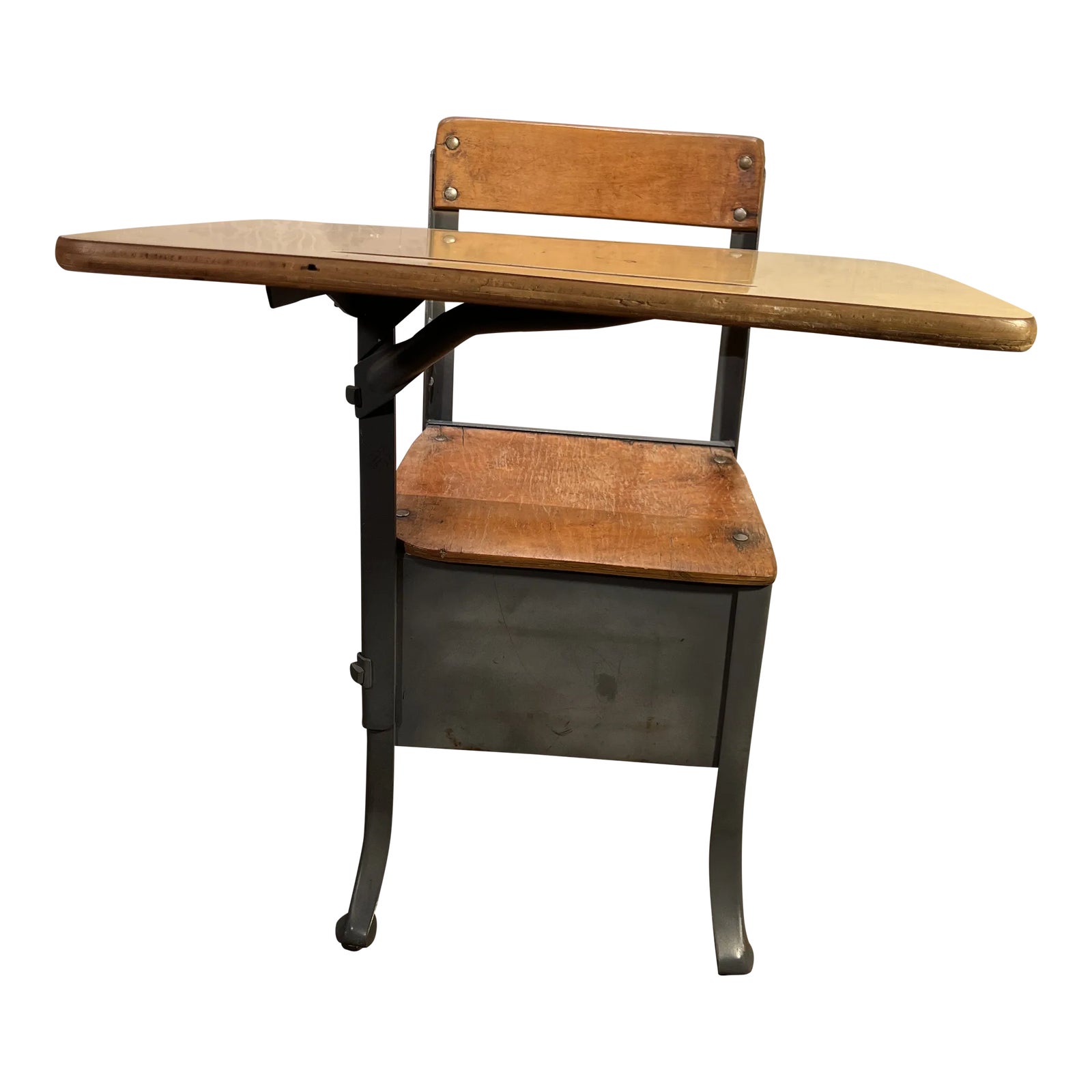 Mid 20th Century Vintage School Chair Desk Combination Chairish