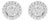 14K White Gold 1/2 Cttw Brilliant-Cut Diamond Halo-Style Cluster Round Button Stud Earrings, A Pair For Sale