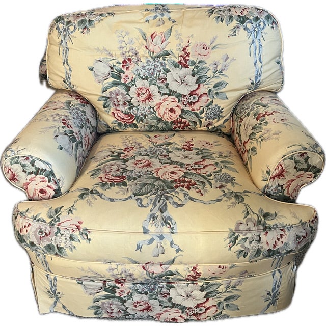 American Ralph Lauren Evelyn Sofa and Chairs Set - Yellow Floral Vintage For Sale - Image 3 of 4